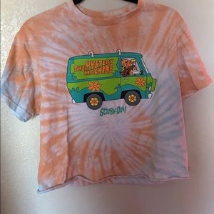 tie dye cropped scooby doo shirt